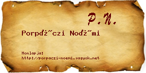 Porpáczi Noémi névjegykártya
